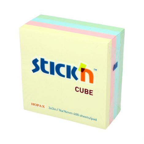 Karteczki samoprzylepne Stick'n 76x76mm, 400szt pastelowe